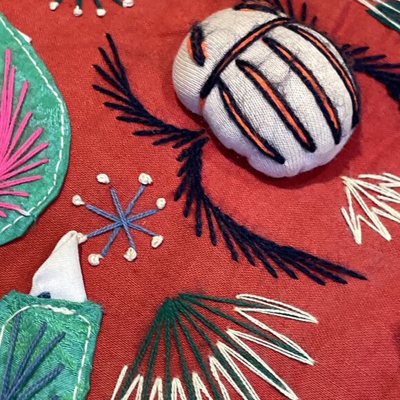 Vtg Bai Jia Bei Chinese Quilt Wall Hanging One Hundred Families Double Sided 3D - Picture 6 of 16